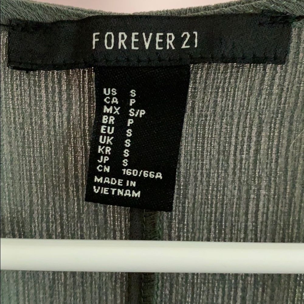 Forest green Forever 21 long sleeve romper - Picture 4 of 4